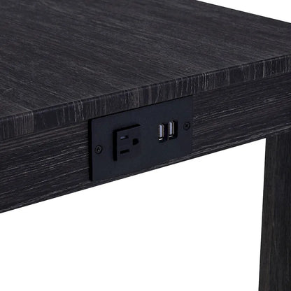 Set da pranzo con tavolo da bar da 4 pezzi, sgabelli da bancone e prese di corrente integrate