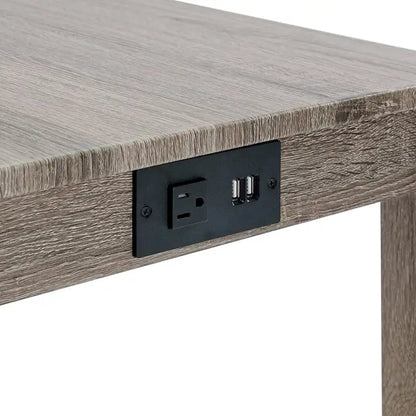 Set da pranzo con tavolo da bar da 4 pezzi, sgabelli da bancone e prese di corrente integrate