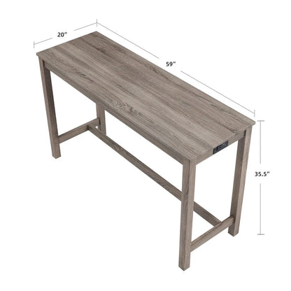 Set da pranzo con tavolo da bar da 4 pezzi, sgabelli da bancone e prese di corrente integrate