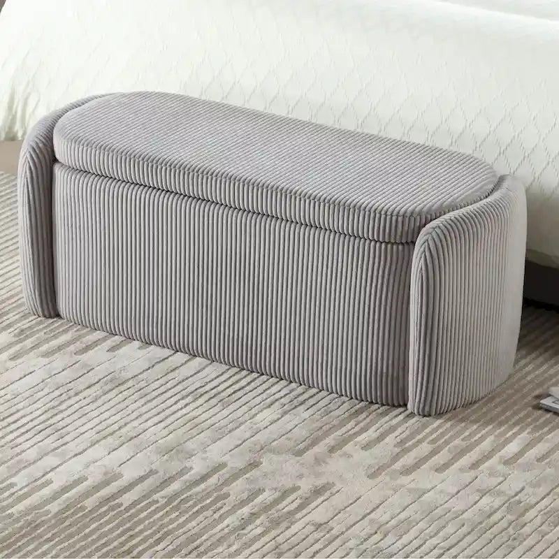 Pouf contenitore imbottito in tessuto per ingresso