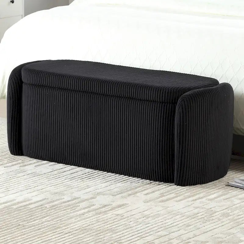 Pouf contenitore imbottito in tessuto per ingresso