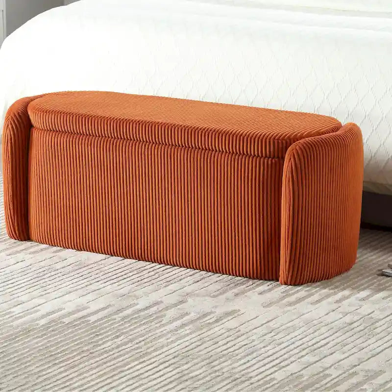 Pouf contenitore imbottito in tessuto per ingresso