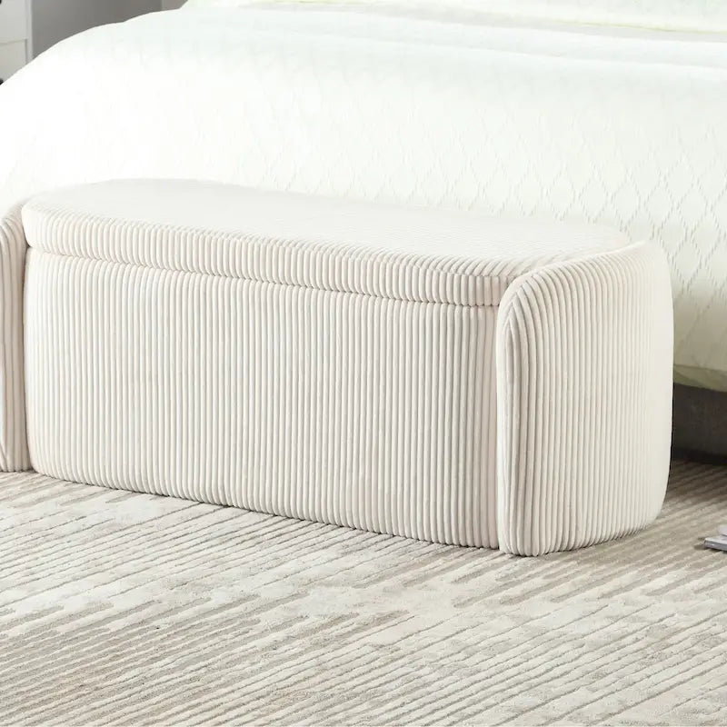 Pouf contenitore imbottito in tessuto per ingresso