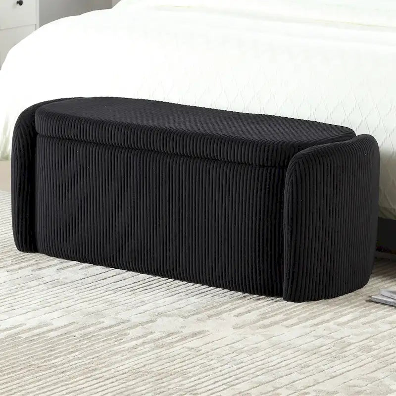 Pouf contenitore imbottito in tessuto per ingresso