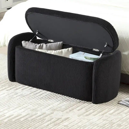 Pouf contenitore imbottito in tessuto per ingresso