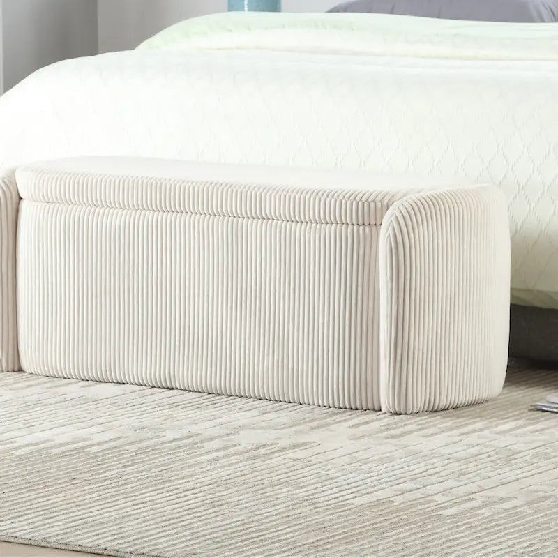 Pouf contenitore imbottito in tessuto per ingresso