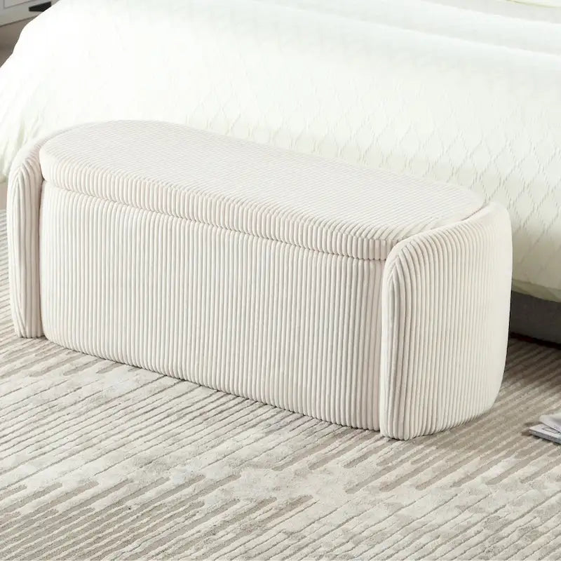 Pouf contenitore imbottito in tessuto per ingresso