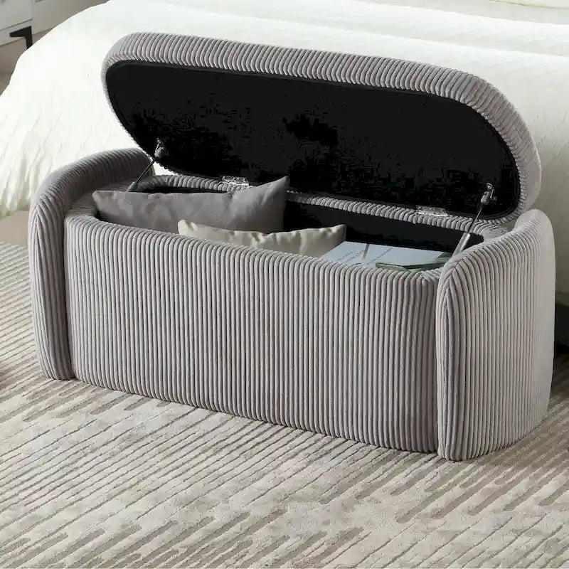 Pouf contenitore imbottito in tessuto per ingresso