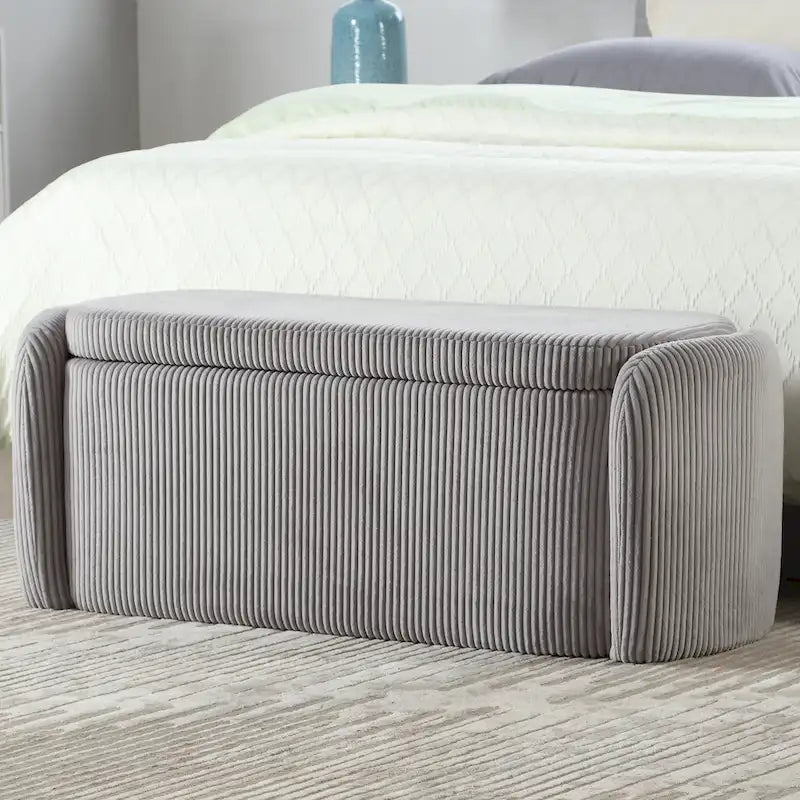 Pouf contenitore imbottito in tessuto per ingresso