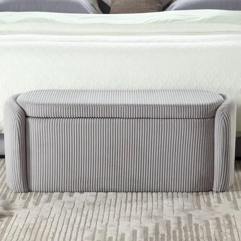 Pouf contenitore imbottito in tessuto per ingresso