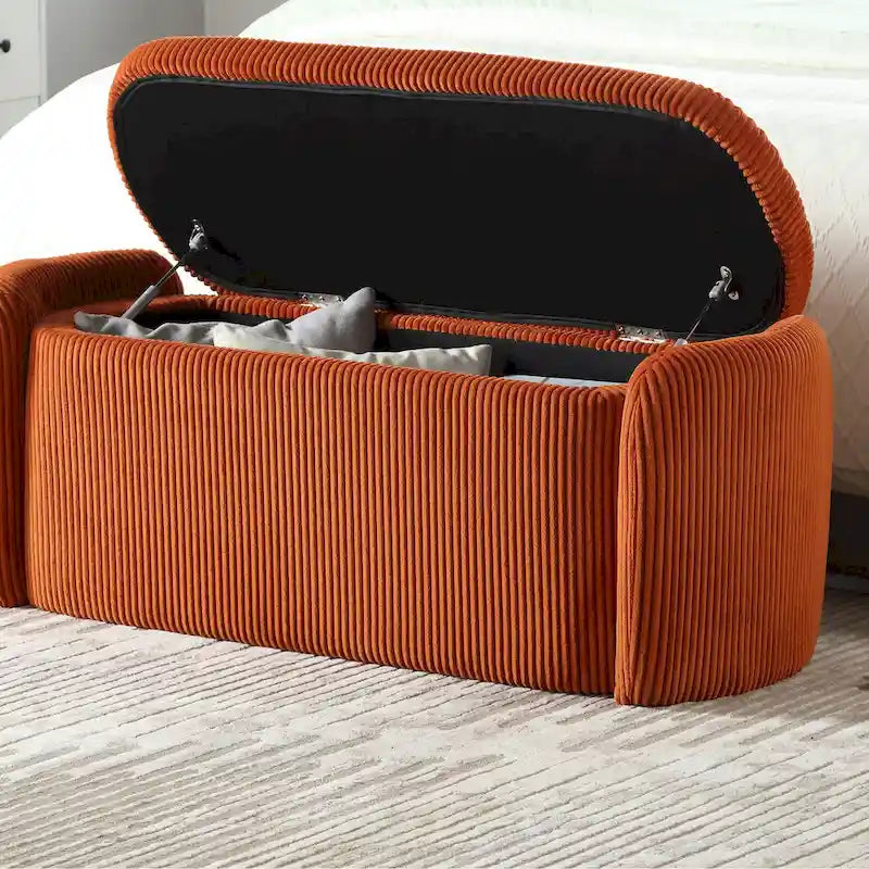 Pouf contenitore imbottito in tessuto per ingresso
