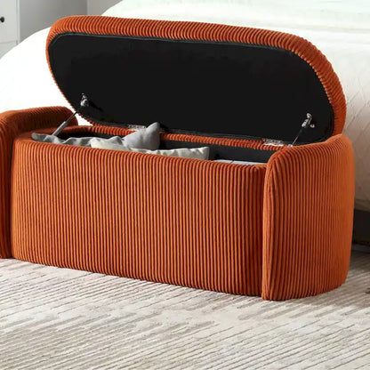 Pouf contenitore imbottito in tessuto per ingresso