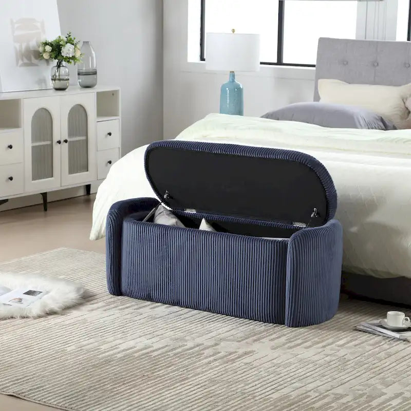 Pouf contenitore imbottito in tessuto per ingresso