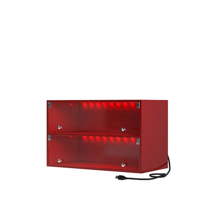 Glass Door Shoe Box Shoe Storage Cabinet For Sneakers With RGB Led Light
