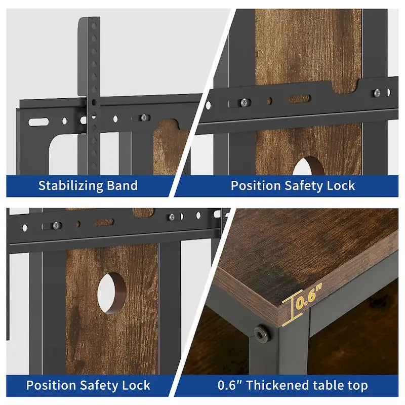 Supporto TV con luce LED Moasis con supporto, presa di corrente e porta USB per TV fino a 70