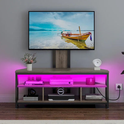 Supporto TV con luce LED Moasis con supporto, presa di corrente e porta USB per TV fino a 70