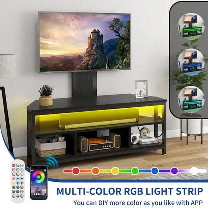 Supporto TV con luce LED Moasis con supporto, presa di corrente e porta USB per TV fino a 70