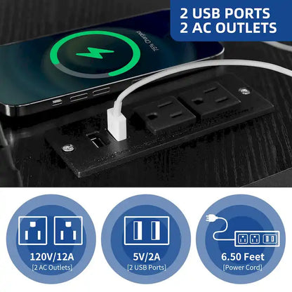 Supporto TV con luce LED Moasis con supporto, presa di corrente e porta USB per TV fino a 70