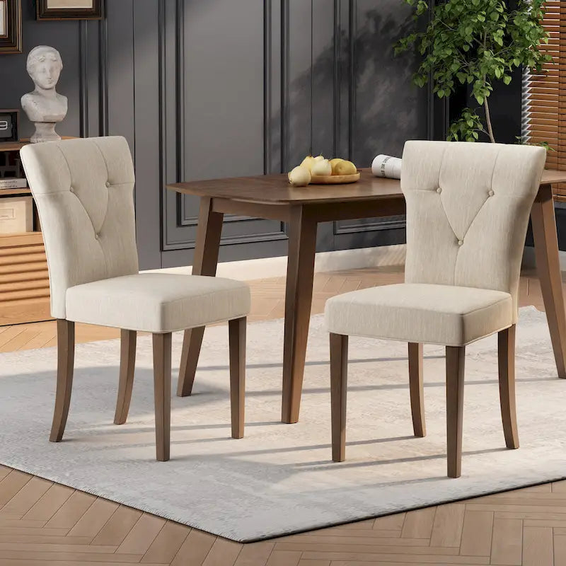 Chastin Farmhouse Rubberwood Upholstered Dining Chair (set of 2) by Christopher Knight Home