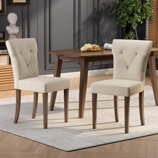 Chastin Farmhouse Rubberwood Upholstered Dining Chair (set of 2) by Christopher Knight Home