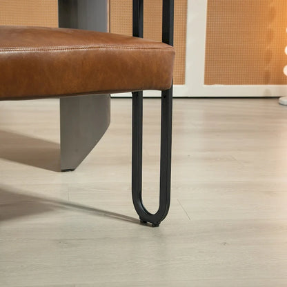 Sedia da pranzo, sedia a botte, poltrona da cucina, set di 2 sedie da soggiorno, con rivestimento in tessuto PU dal design contemporaneo