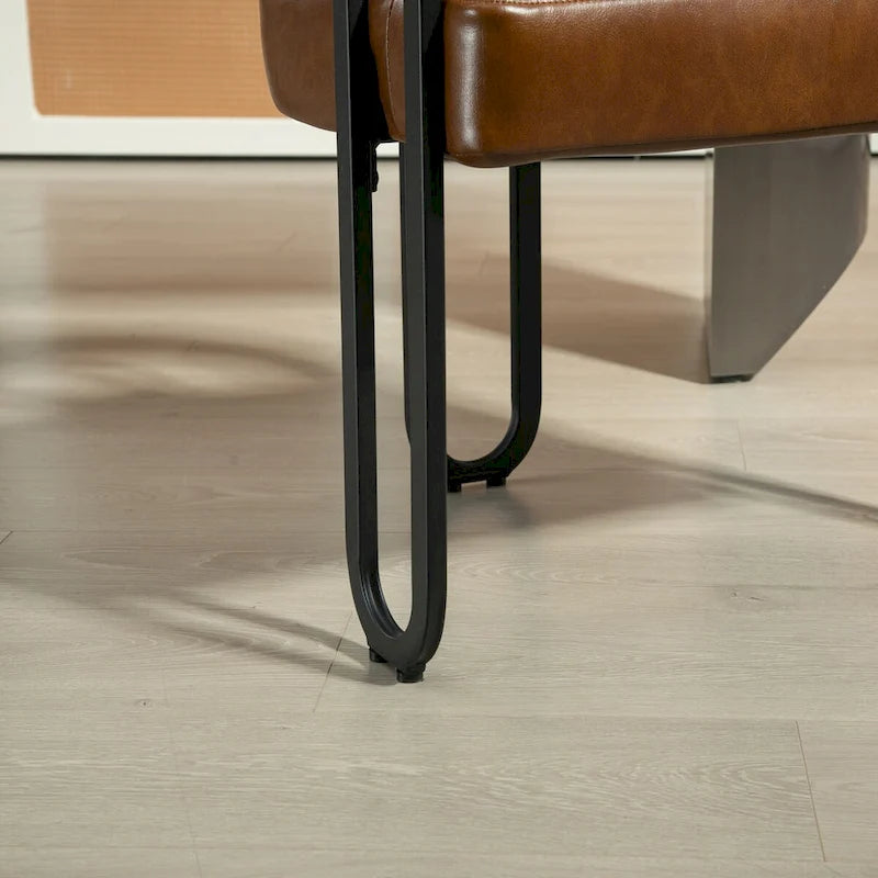 Sedia da pranzo, sedia a botte, poltrona da cucina, set di 2 sedie da soggiorno, con rivestimento in tessuto PU dal design contemporaneo