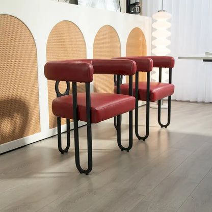 Sedia da pranzo, sedia a botte, poltrona da cucina, set di 2 sedie da soggiorno, con rivestimento in tessuto PU dal design contemporaneo