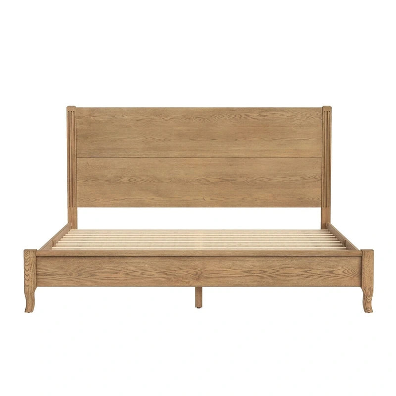 Letto con piattaforma in legno massello LUE BONA con testiera, letto matrimoniale, struttura in legno rustico, mobili per camera da letto