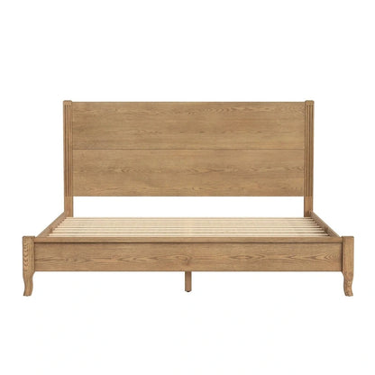 Letto con piattaforma in legno massello LUE BONA con testiera, letto matrimoniale, struttura in legno rustico, mobili per camera da letto