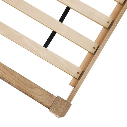 Letto con piattaforma in legno massello LUE BONA con testiera, letto matrimoniale, struttura in legno rustico, mobili per camera da letto