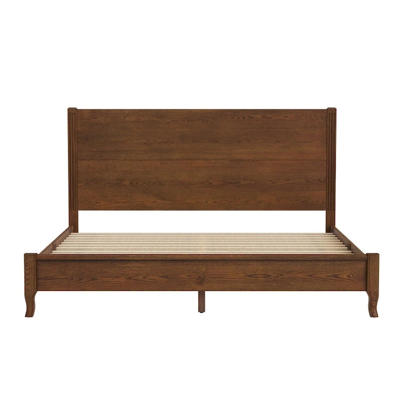 Letto con piattaforma in legno massello LUE BONA con testiera, letto matrimoniale, struttura in legno rustico, mobili per camera da letto