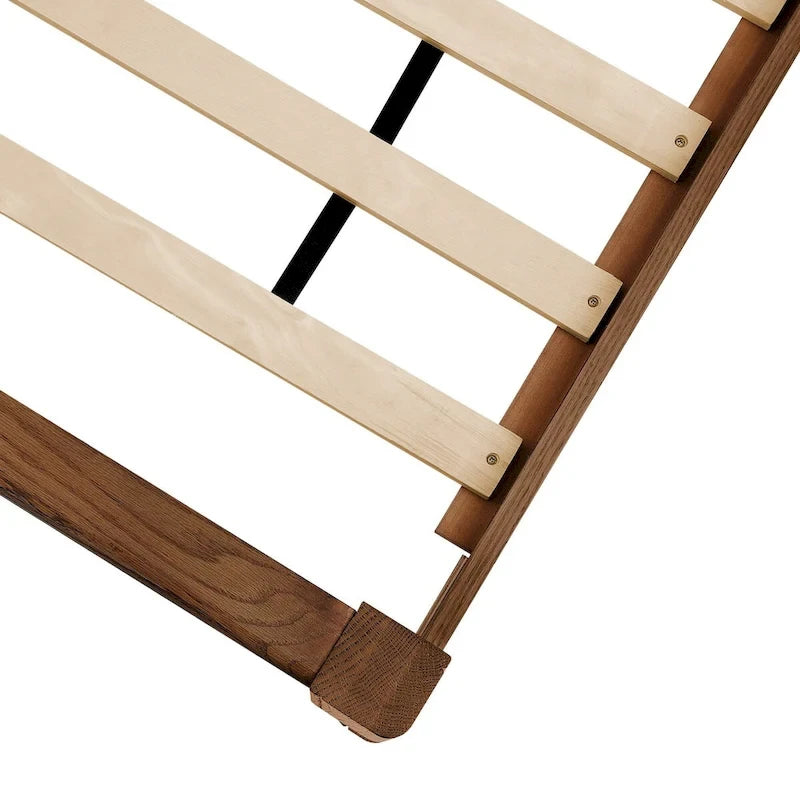 Letto con piattaforma in legno massello LUE BONA con testiera, letto matrimoniale, struttura in legno rustico, mobili per camera da letto