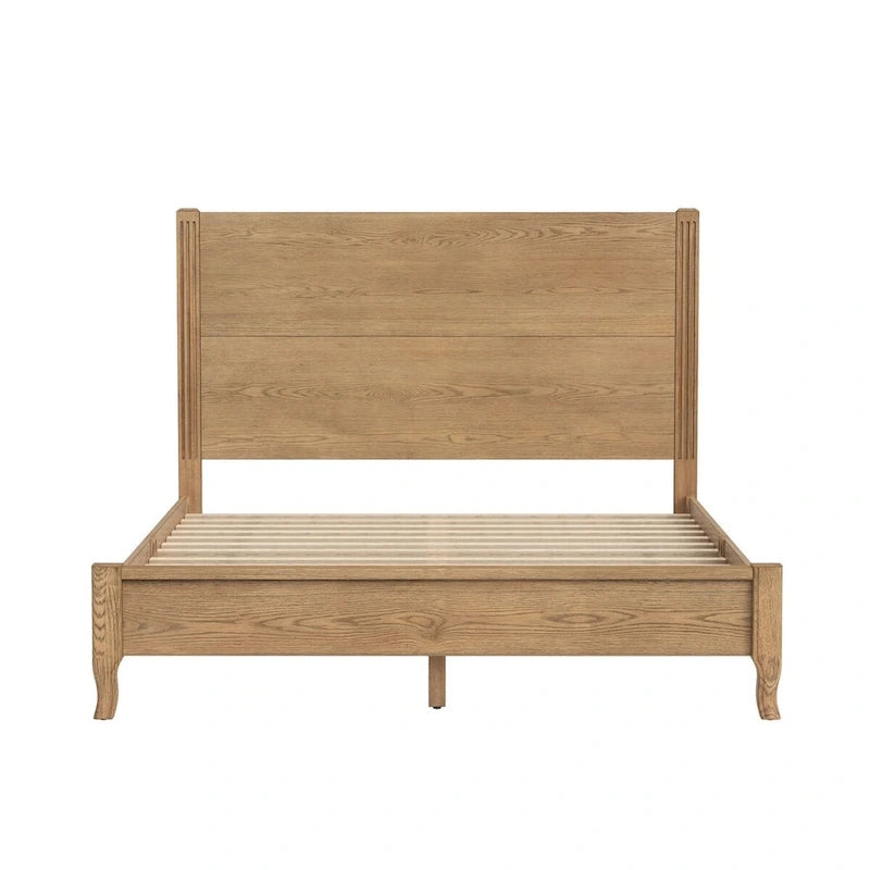 Letto con piattaforma in legno massello LUE BONA con testiera, letto matrimoniale, struttura in legno rustico, mobili per camera da letto