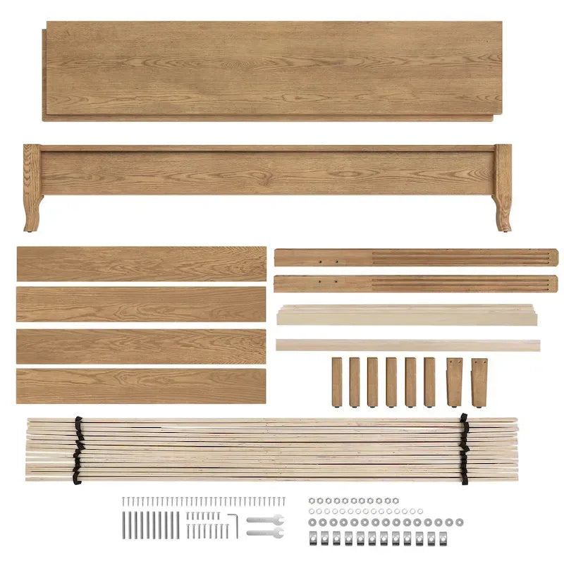 Letto con piattaforma in legno massello LUE BONA con testiera, letto matrimoniale, struttura in legno rustico, mobili per camera da letto