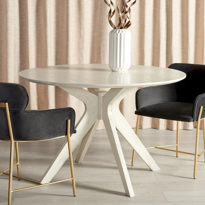 Tavolo da pranzo rotondo SAFAVIEH Couture Meiko da 46 pollici - 46 pollici di larghezza x 46 pollici di profondità x 30 pollici di altezza - 46 pollici di larghezza x 46 pollici di profondità x 30 pollici di altezza