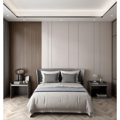 Pannello di rivestimento in legno massello da 93 pollici x 6 pollici x 0,8 pollici - 3 pezzi + 1 pezzo di finitura finale