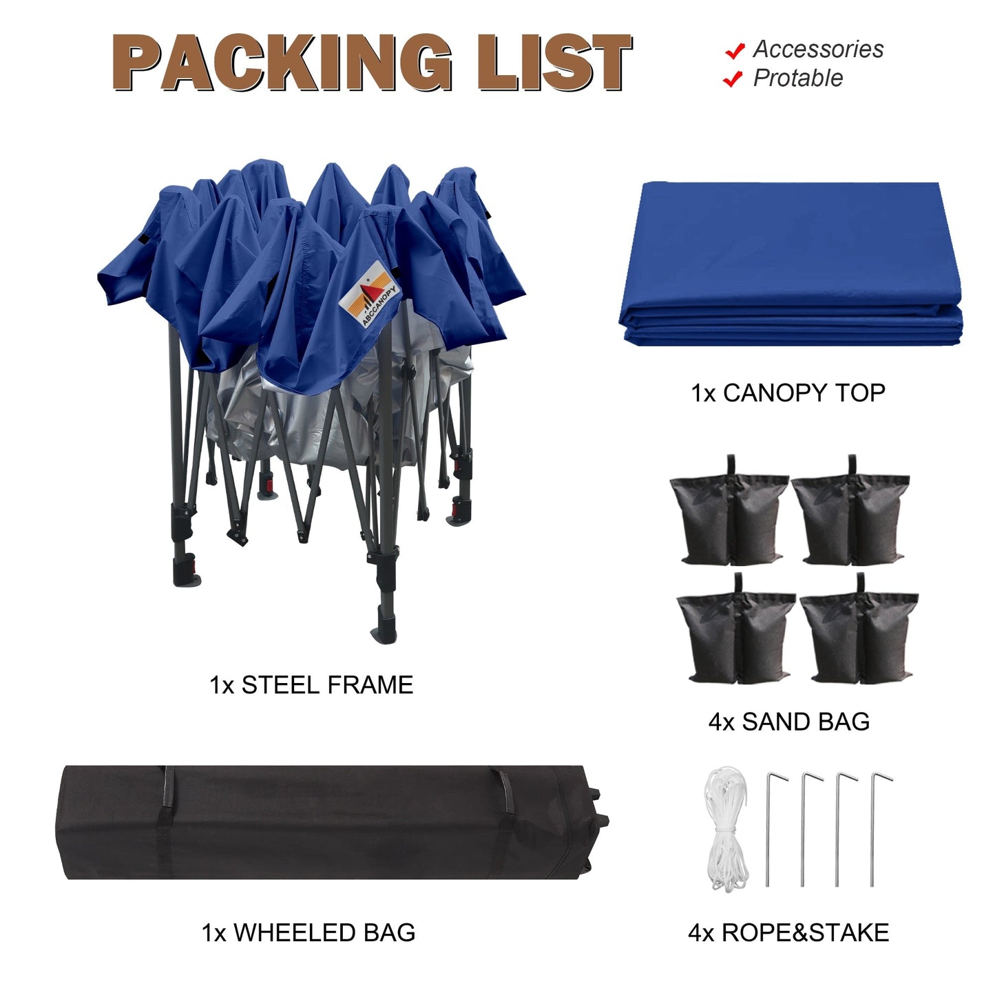 ABCCANOPY Tenda a baldacchino pieghevole facile e resistente Tenda a baldacchino per esterni