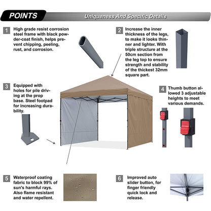 ABCCANOPY Tenda a baldacchino pieghevole facile e resistente Tenda a baldacchino per esterni