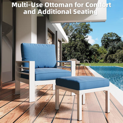 AECOJOY Set di mobili da giardino in alluminio da 7 pezzi, set da conversazione all'aperto