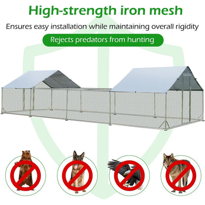 AECOJOY Grande pollaio in metallo con gabbia per polli in metallo