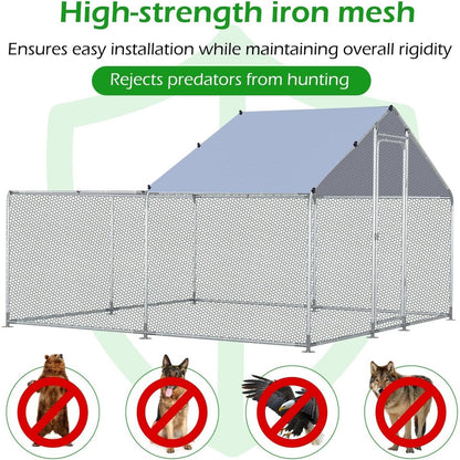 AECOJOY Grande pollaio in metallo con gabbia per polli in metallo