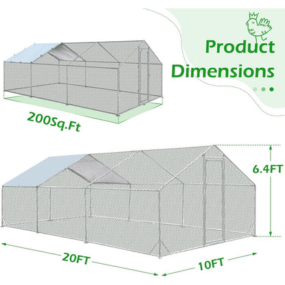 AECOJOY Grande pollaio in metallo con gabbia per polli in metallo