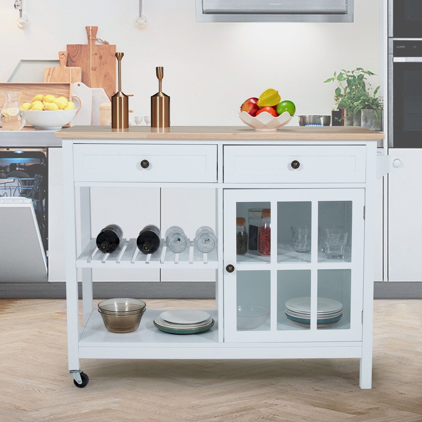 Carrello per microonde con isola da cucina mobile AVAWING 42