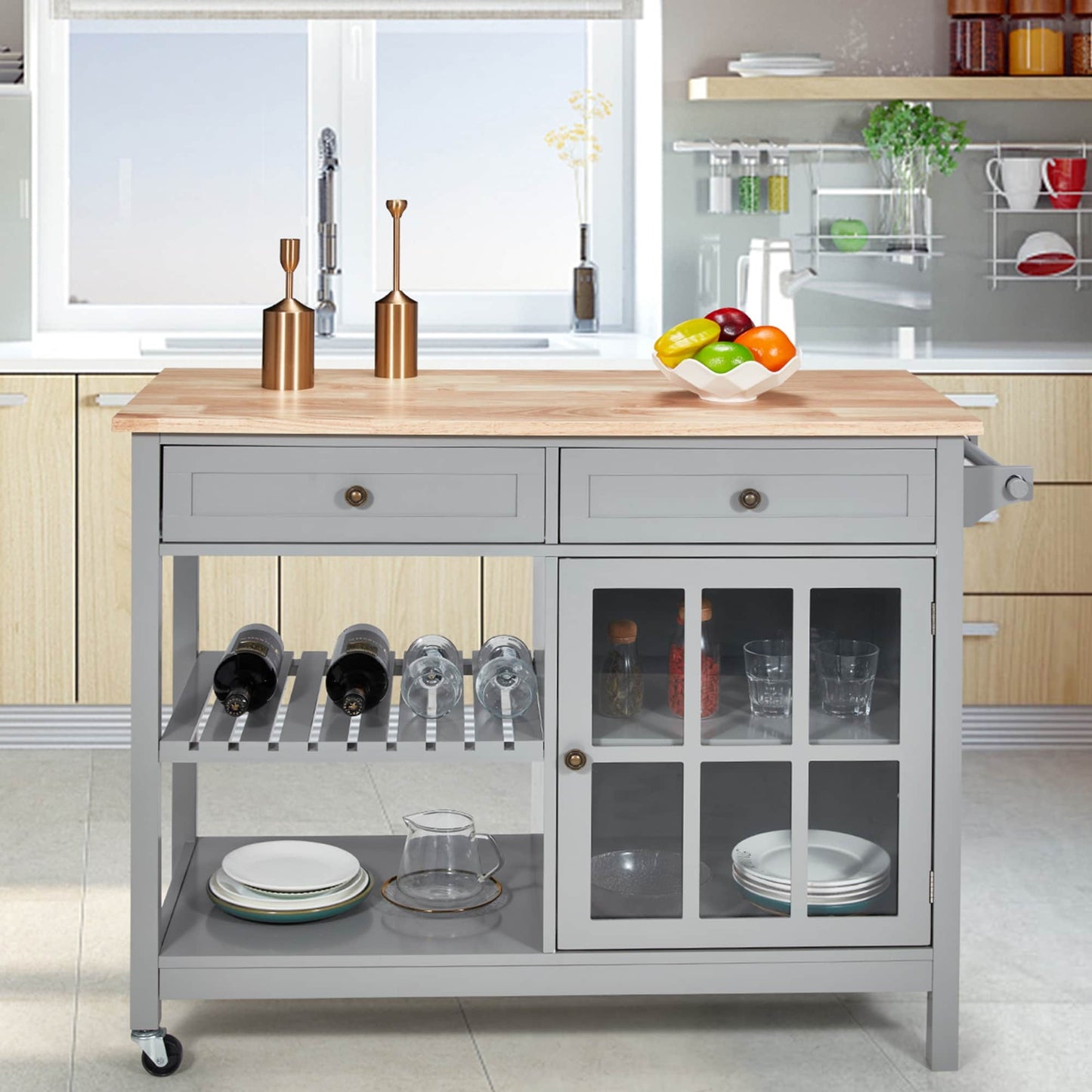 Carrello per microonde con isola da cucina mobile AVAWING 42