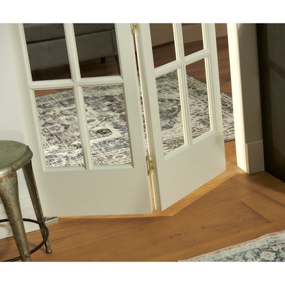 Porta a soffietto tradizionale in pino grezzo con vetro diviso AWC da 30 pollici