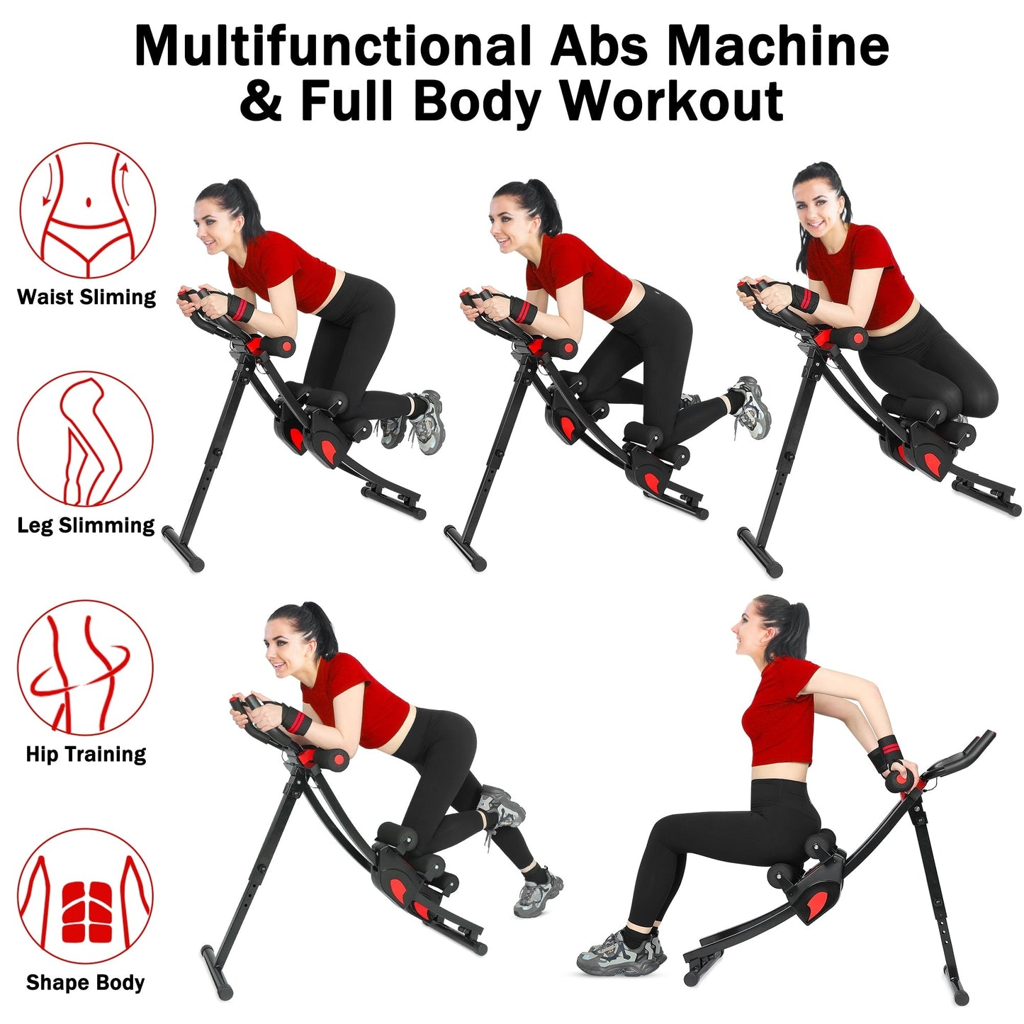 Ab Machine Pieghevole Core Addominali Esercizio Trainer Home Gym Fitness