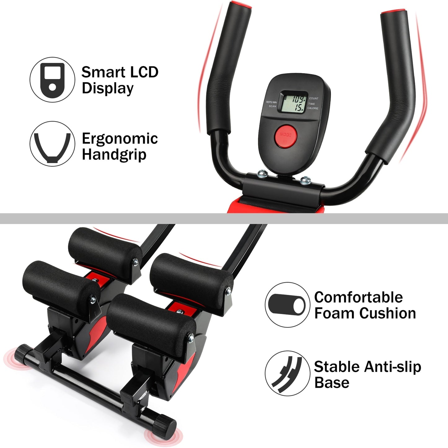 Ab Machine Pieghevole Core Addominali Esercizio Trainer Home Gym Fitness