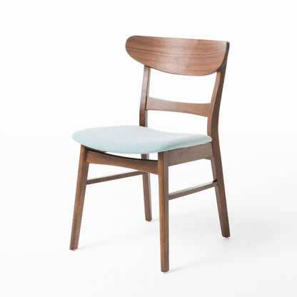 Sedia da pranzo Abrielle in legno di caucciù imbottita in stile moderno di metà secolo (set di 2) di Christopher Knight Home