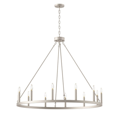 Lampadario a ruota di carro Acroma Farmhouse da 12 luci, 40 pollici, con UL - 40'' P x 138'' H