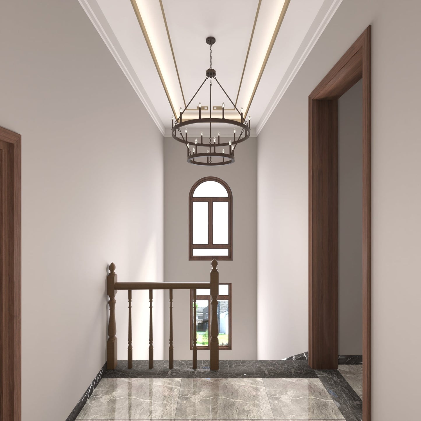 Lampadario Acroma da 20 luci moderno stile fattoria da 40 pollici a forma di ruota di carro con UL